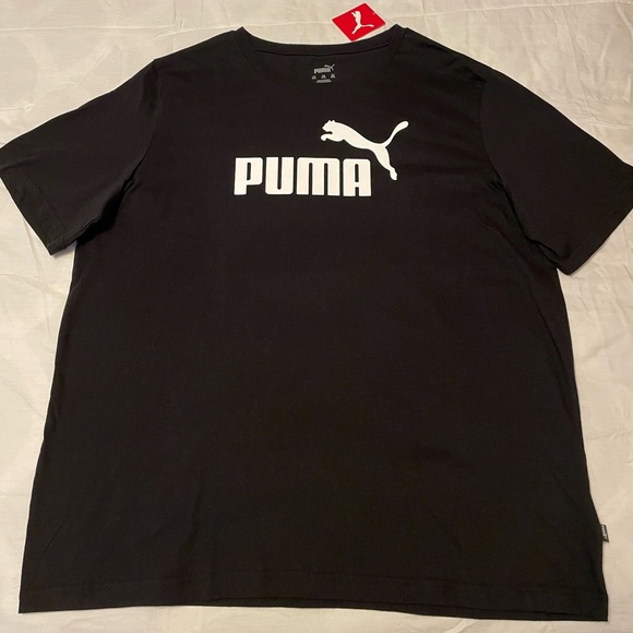 Puma Men's Essential Logo T-Shirt. Black/White. Size:2XL *New With Tag* - Picture 2 of 8